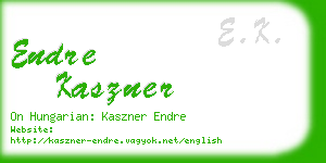 endre kaszner business card